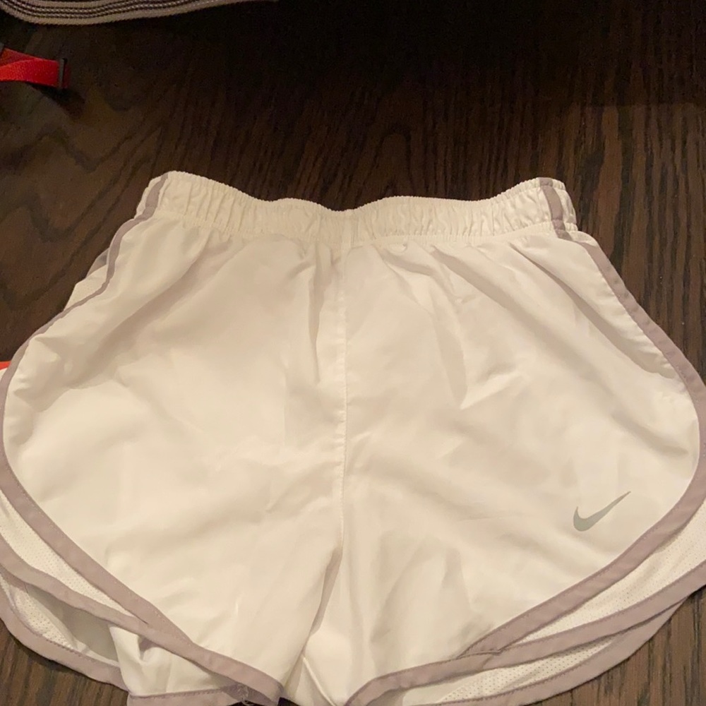 Never worn white and grey Nike Dri-Fit shorts